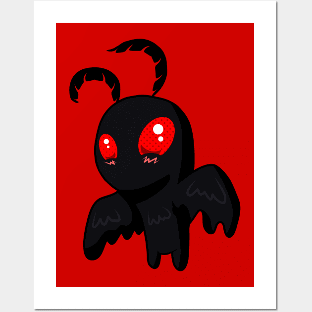 Cute Dark Mothman Wall Art by stevenselbyart